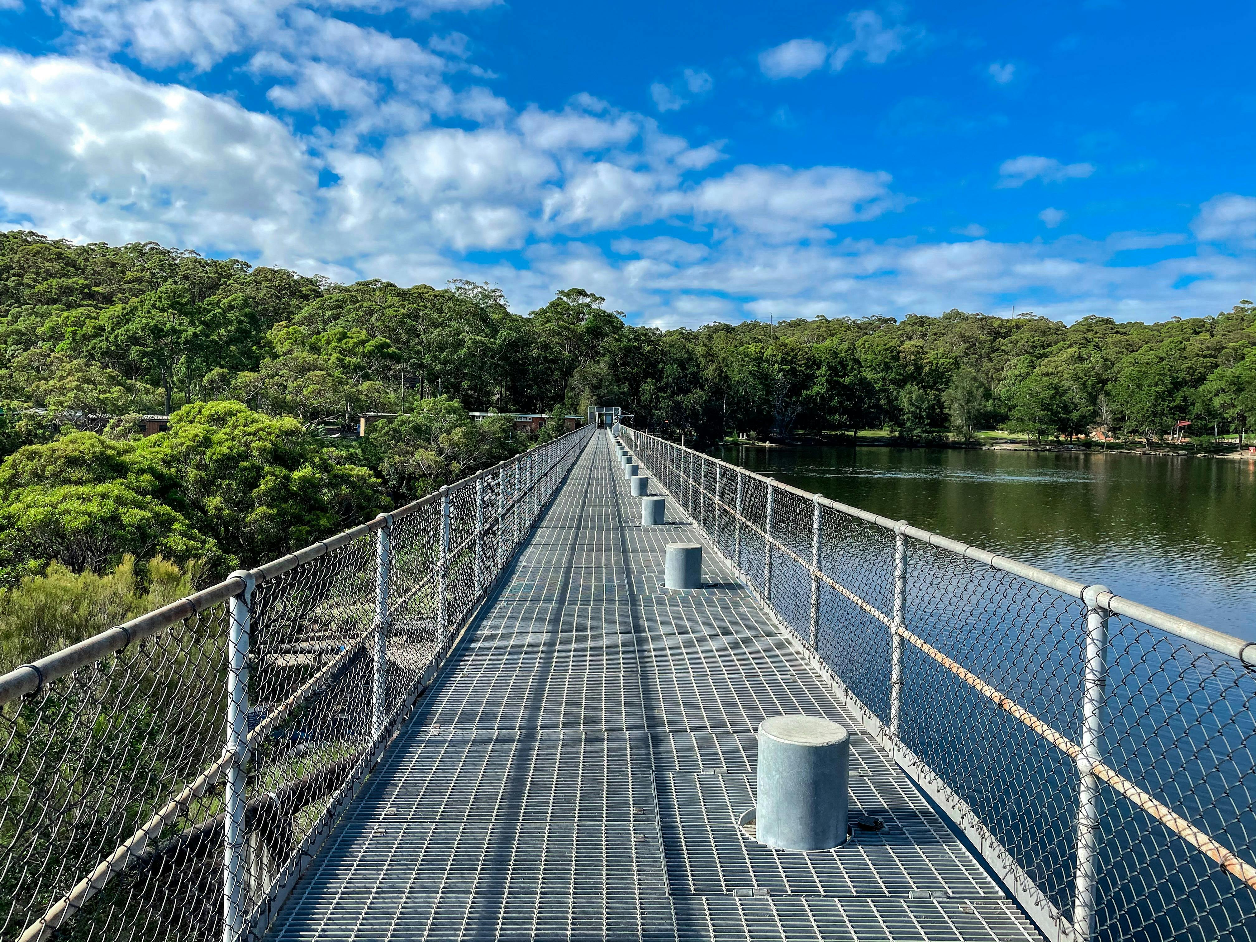 Metal bridge on the Manly Dam