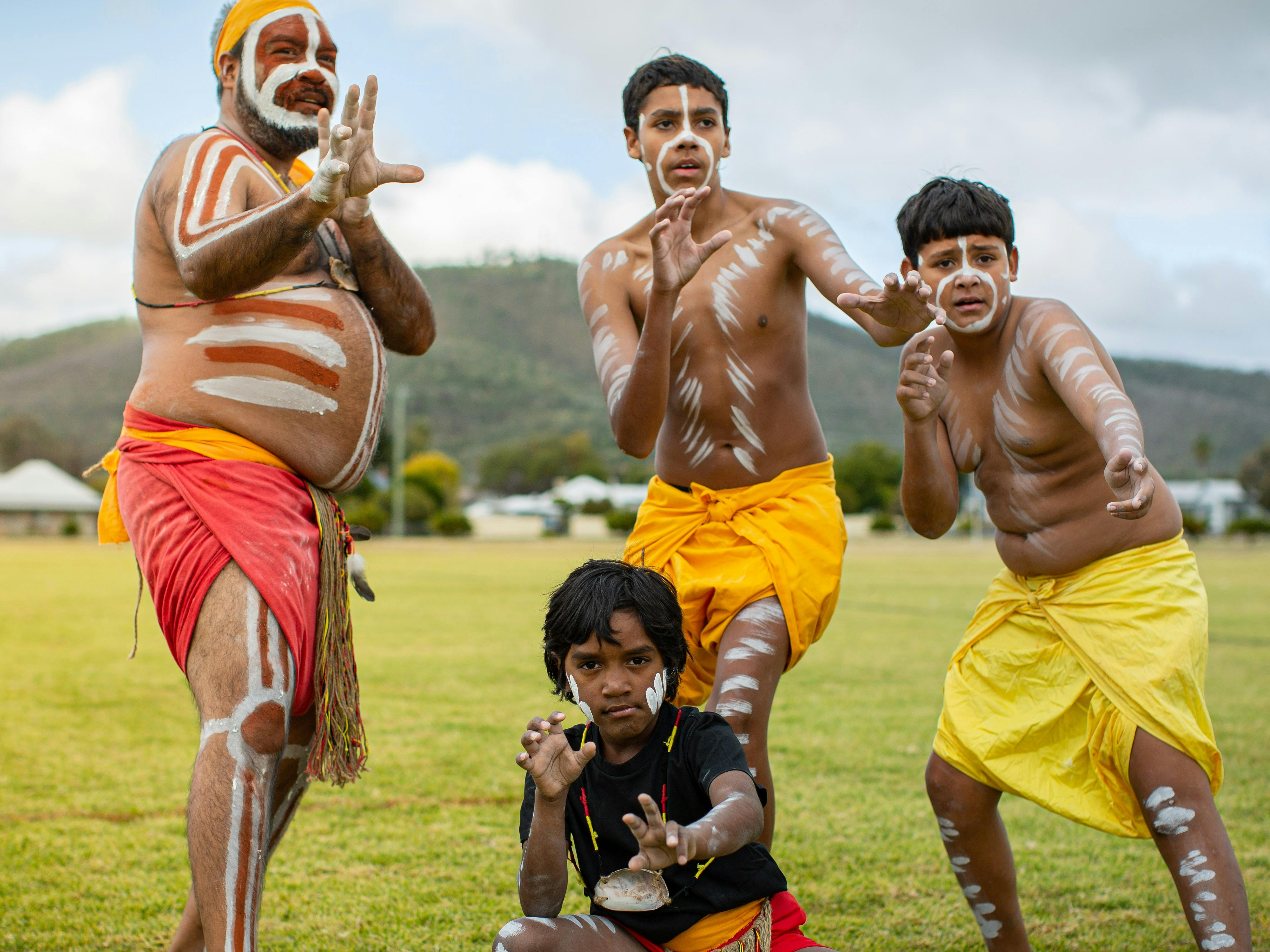 Young Aboriginal dancers at the 2021 Myall Creek  Commemorative Concert