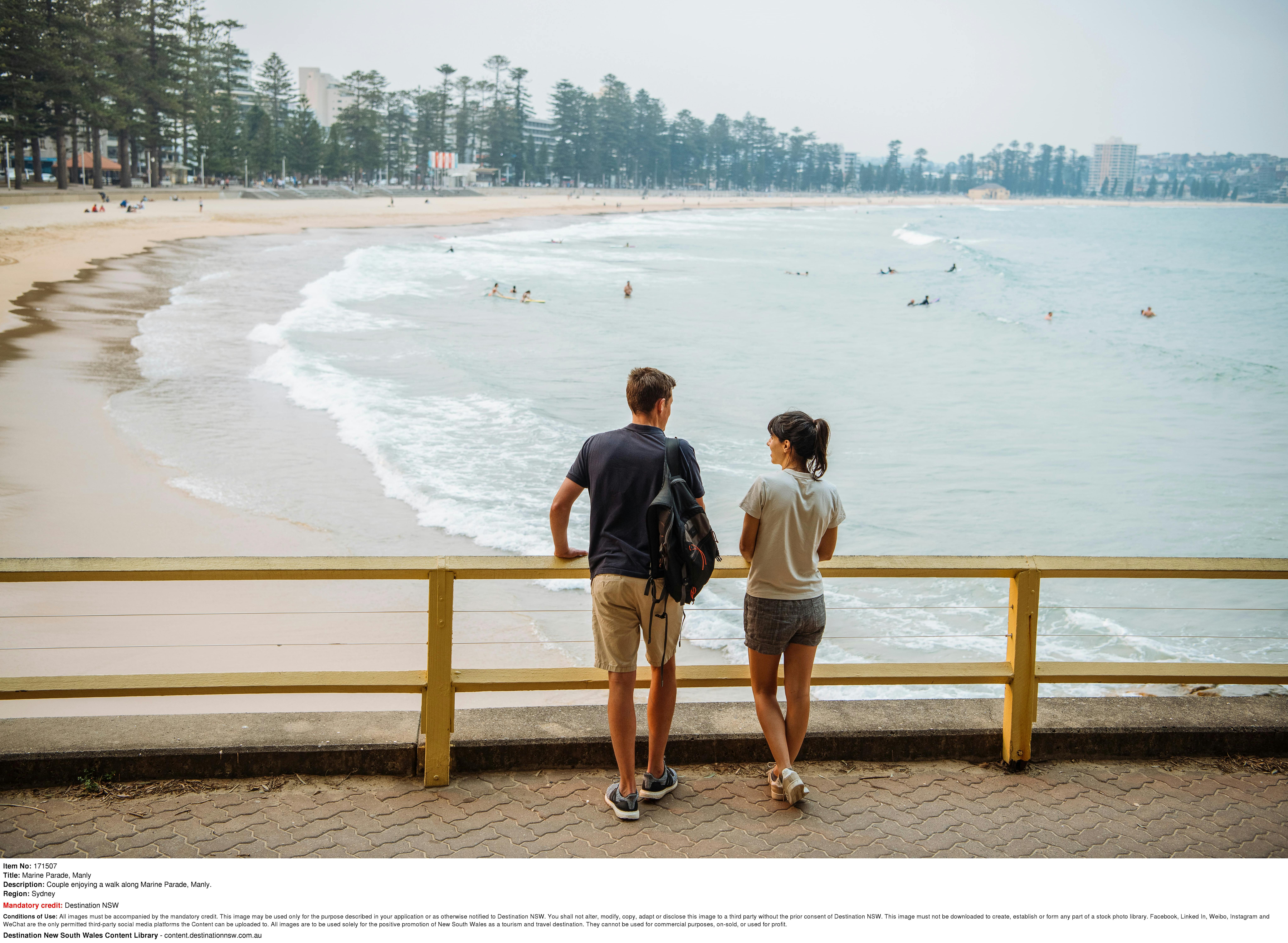 Walking beside Manly Beach