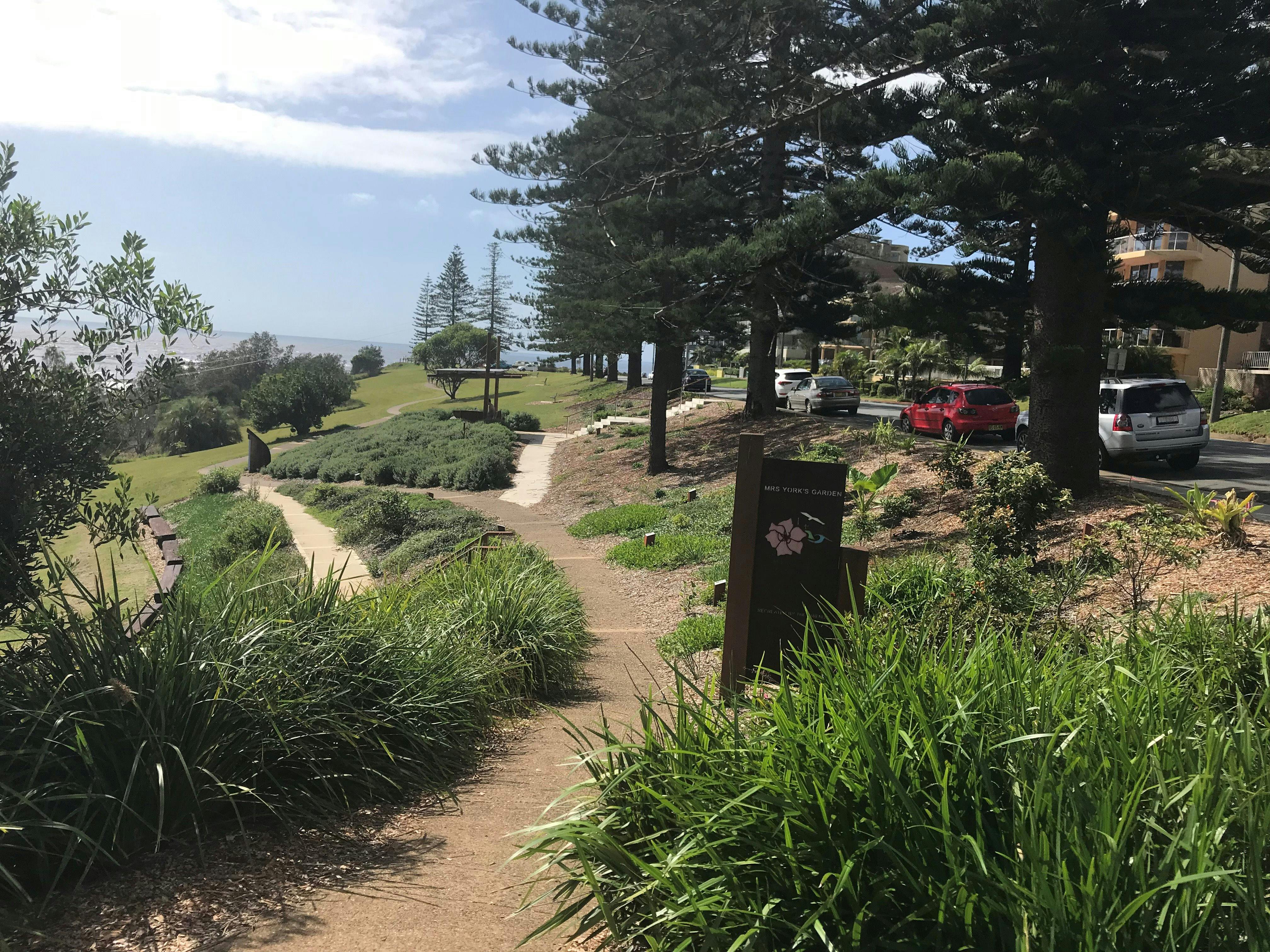 Entry to Mrs York's Garden cnr Grant & Stewart St.