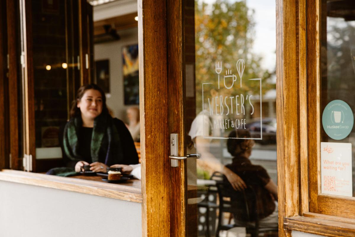 Window seat at Webster's Market and Cafe.