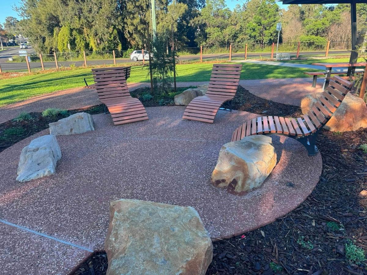 Seating area at Redbank Park