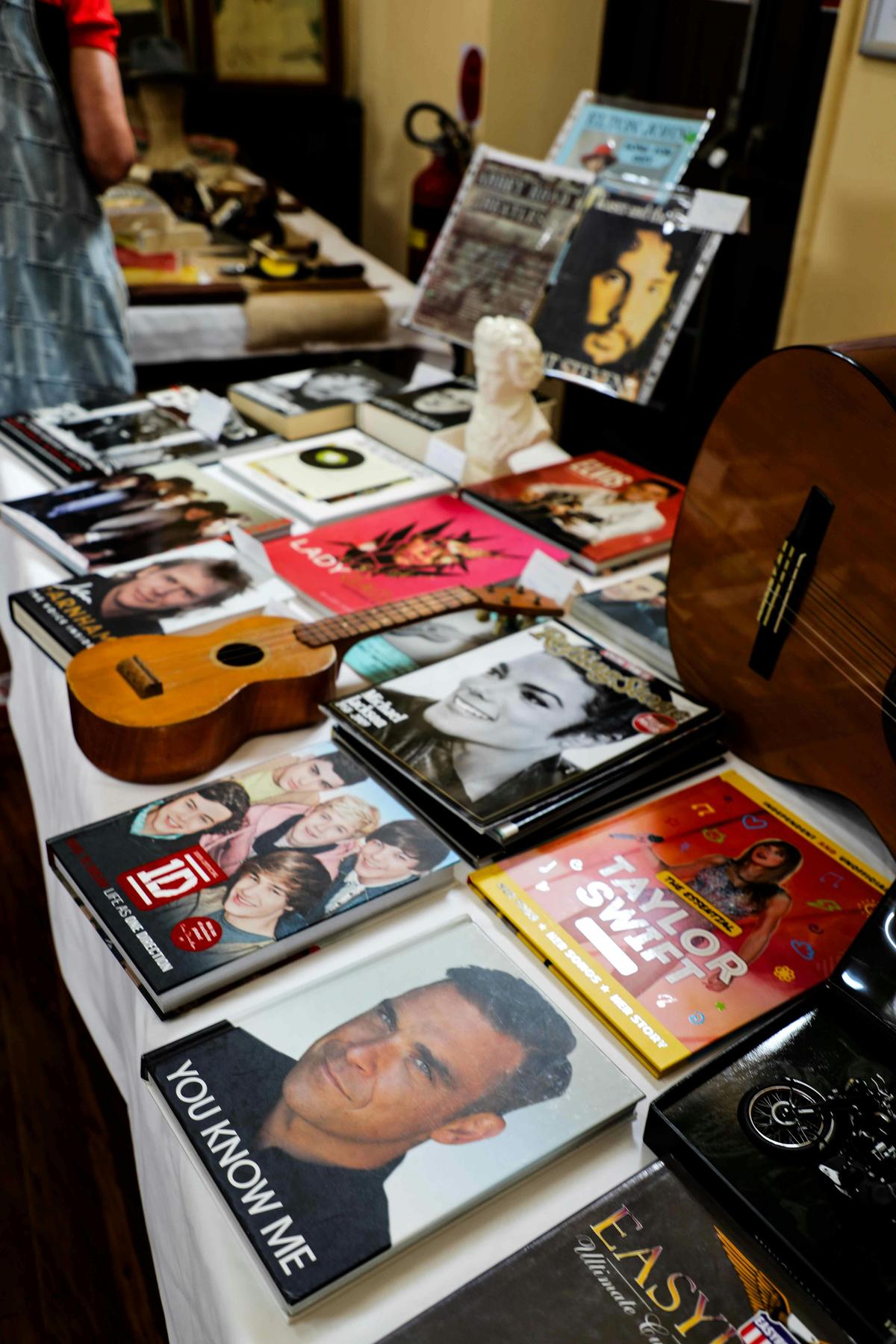 Musical instruments and book collections