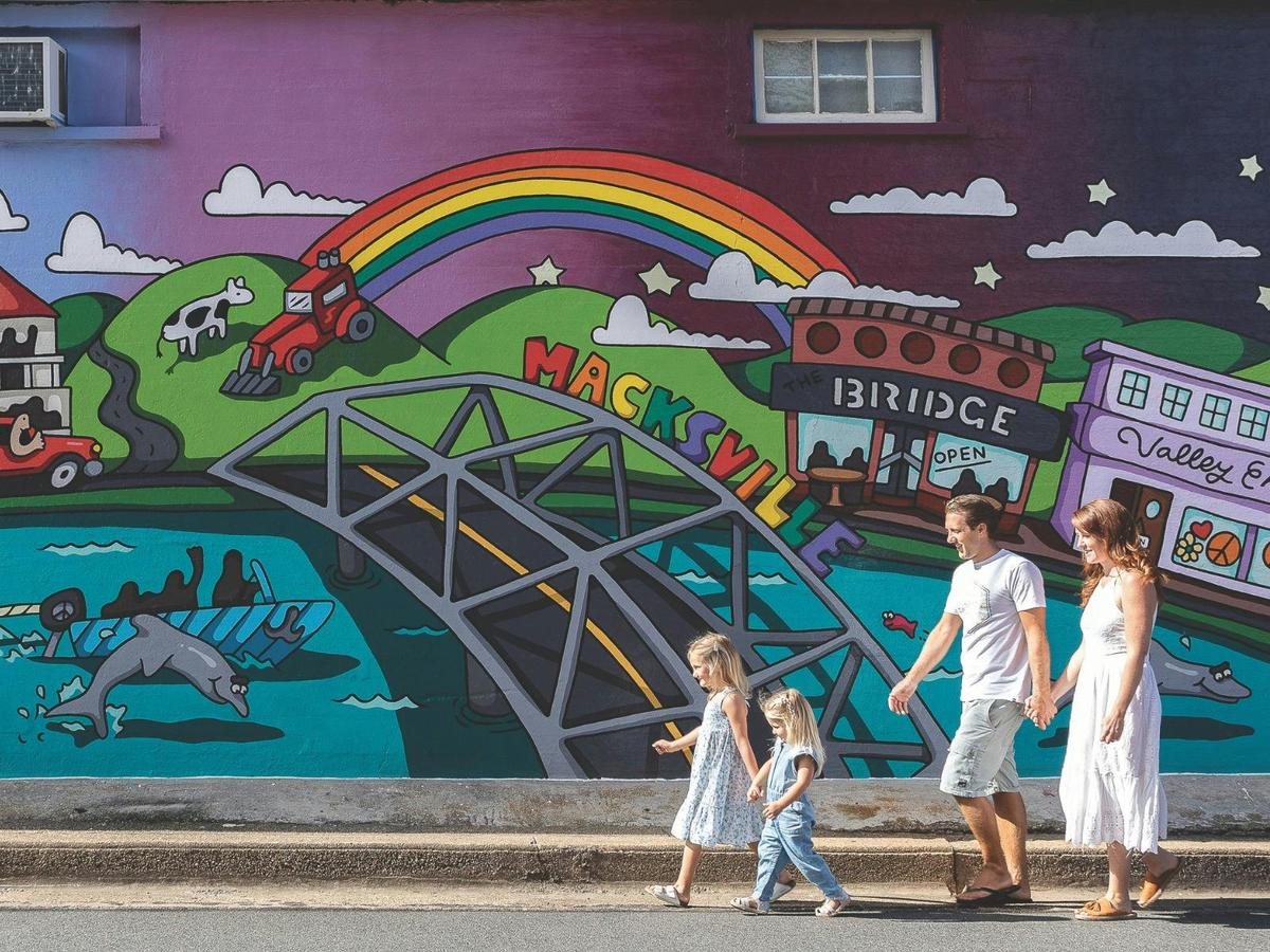 Macksville is a vibrant and bright town, exploring Wallace Street Art Murals is fun.