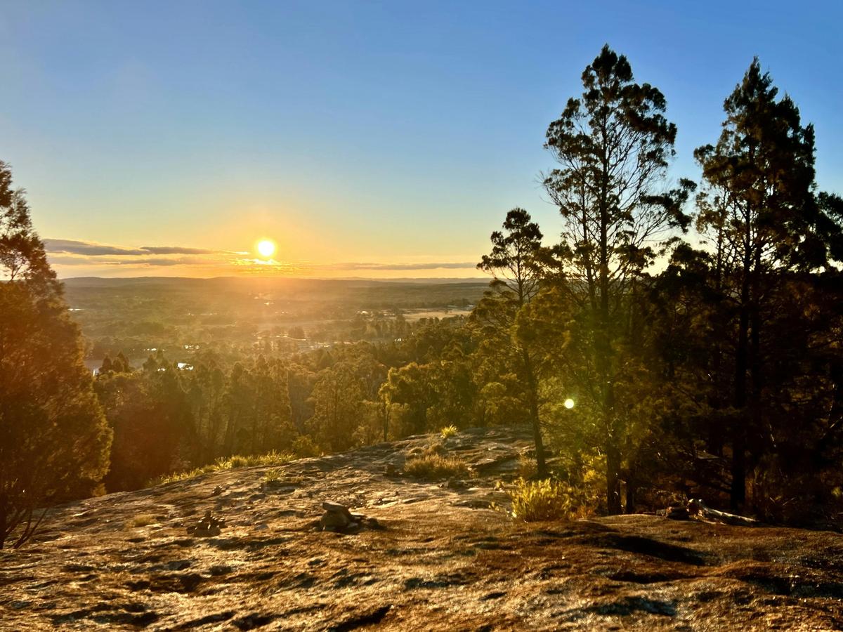 Sunset from Summit of walking track at 31 the rocks Granite Belt