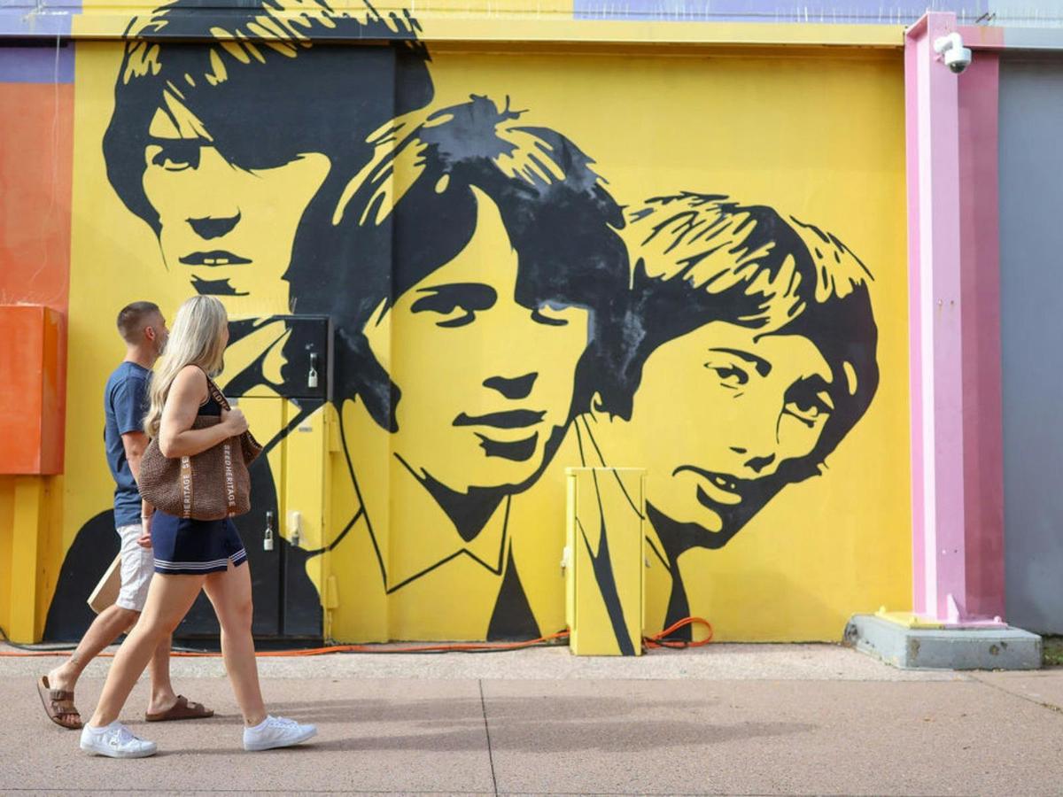 Walking past Bee Gees Mural