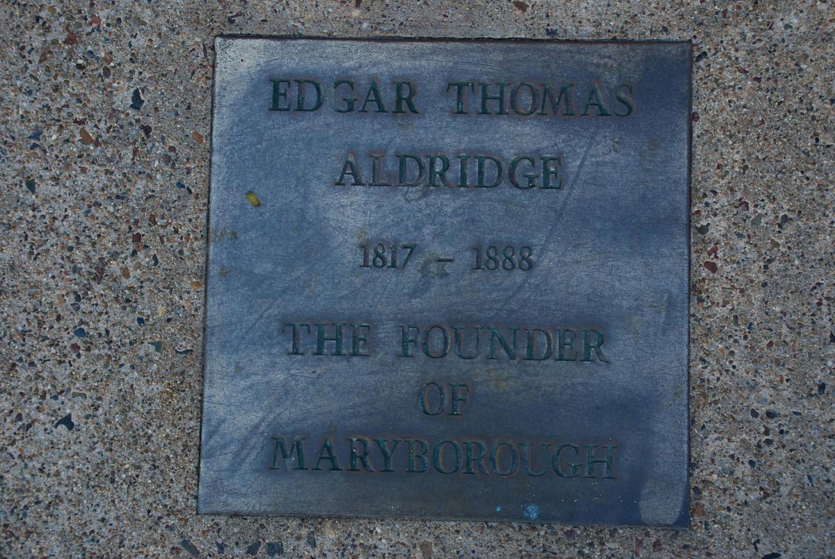 PLaque for Edgar Aldridge