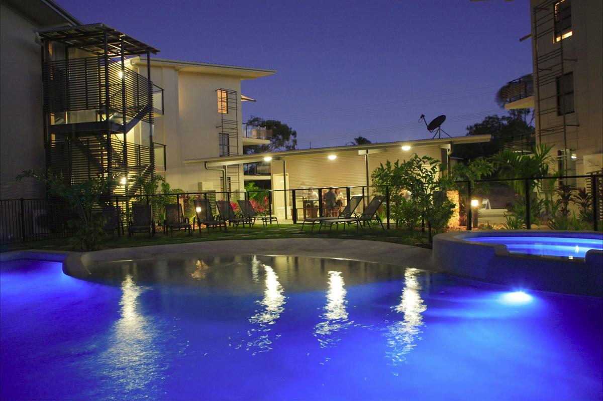 Night time pool