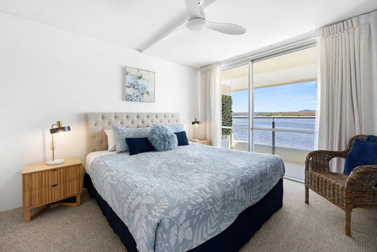 Master Bedroom with King bed and river view