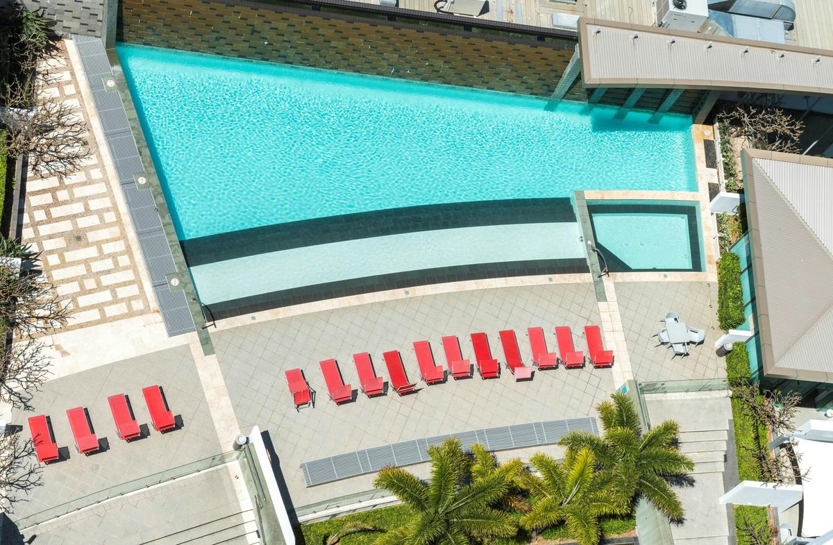Pool view from ocean view apartment