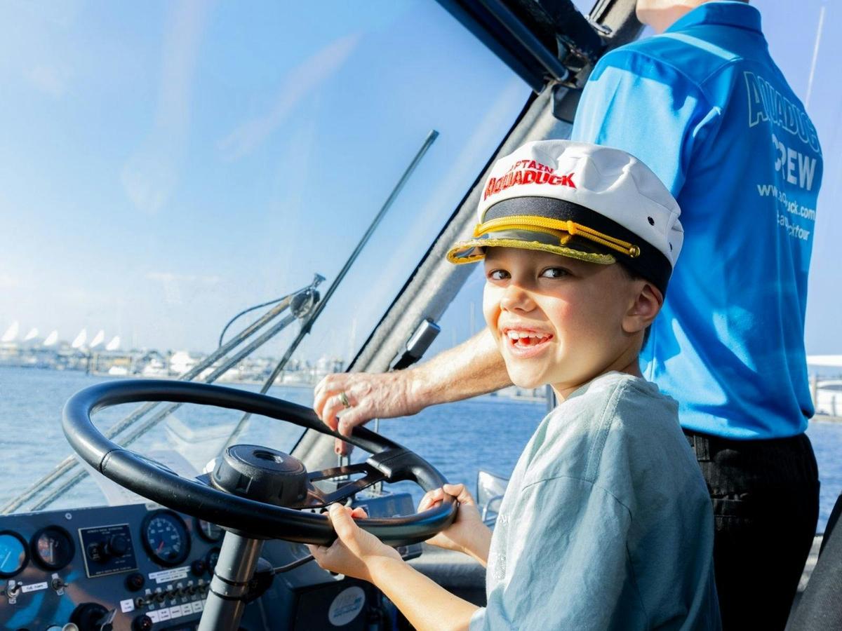 Kids can steer the duck!