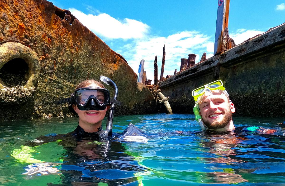 Enjoy a snorkel guided tour at Tangalooma Wrecks on Moreton Island