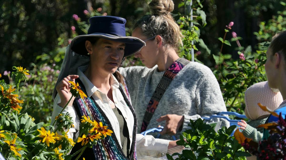 Sarah Heath hosting Basilea Farm group tour, Moreton Bay, Queesnland