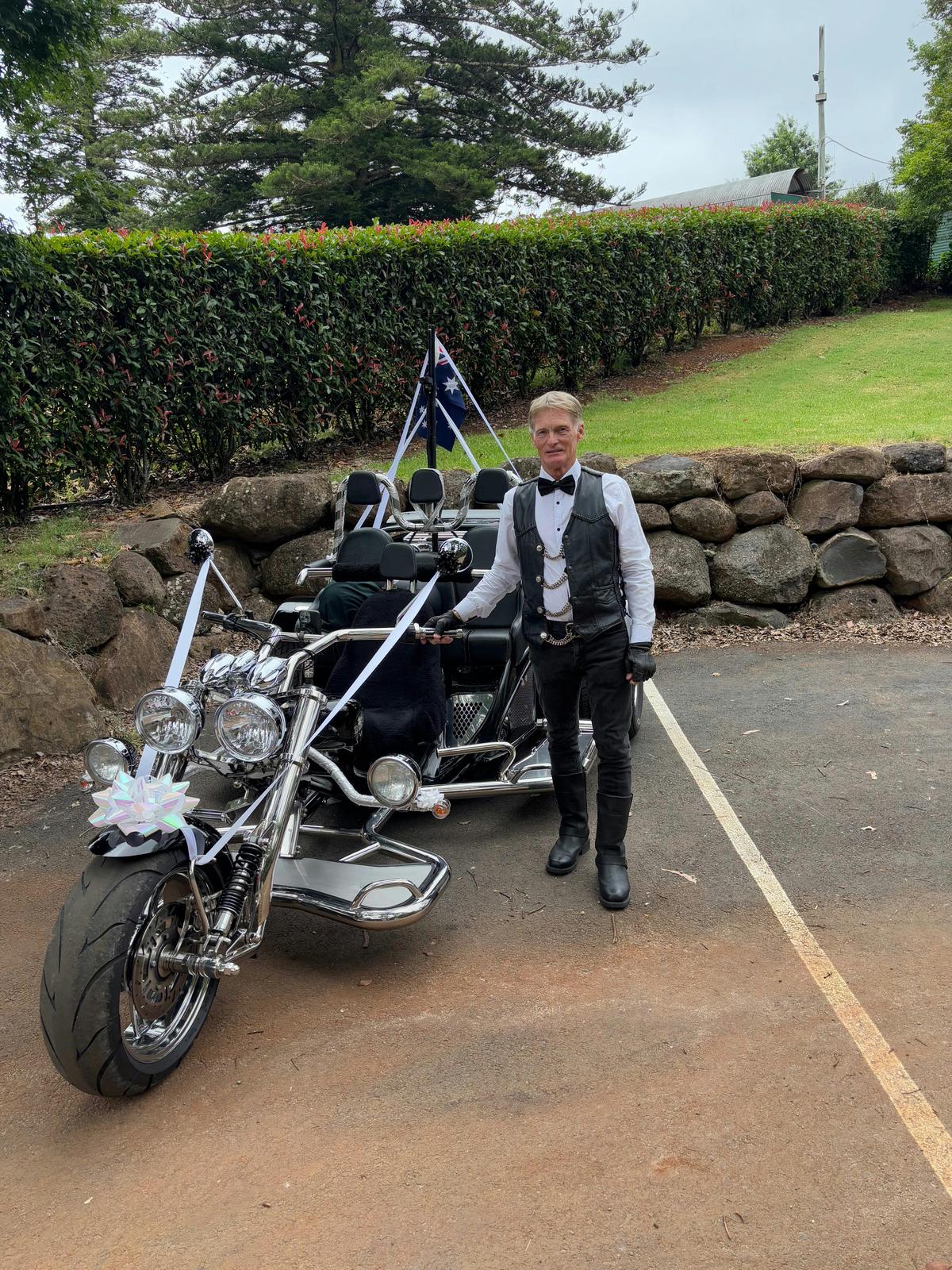 Chauffeur driven - trike and driver dressed up