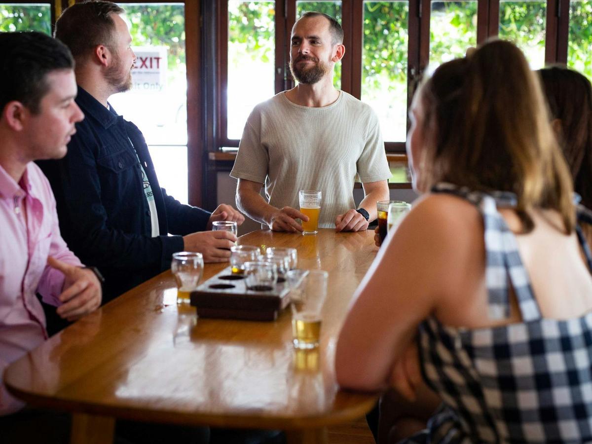 A man tells a story at the pub