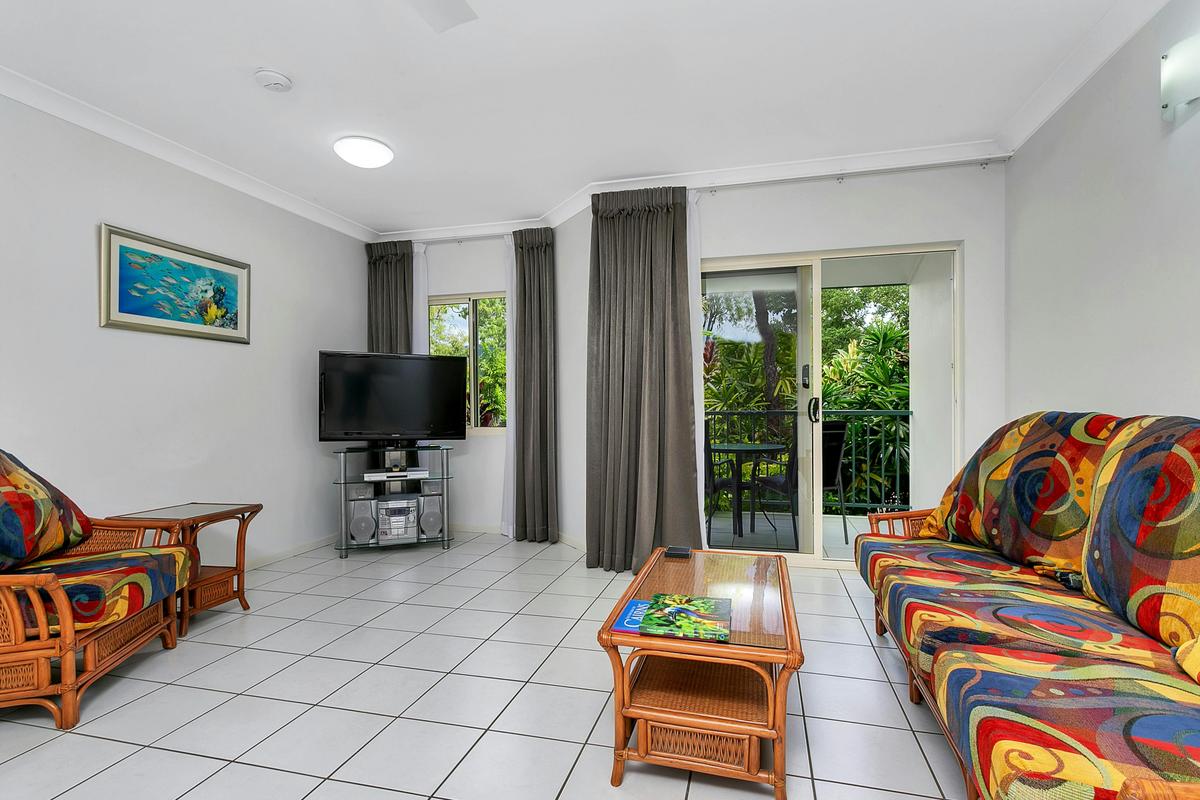 Open plan living and dining areas.