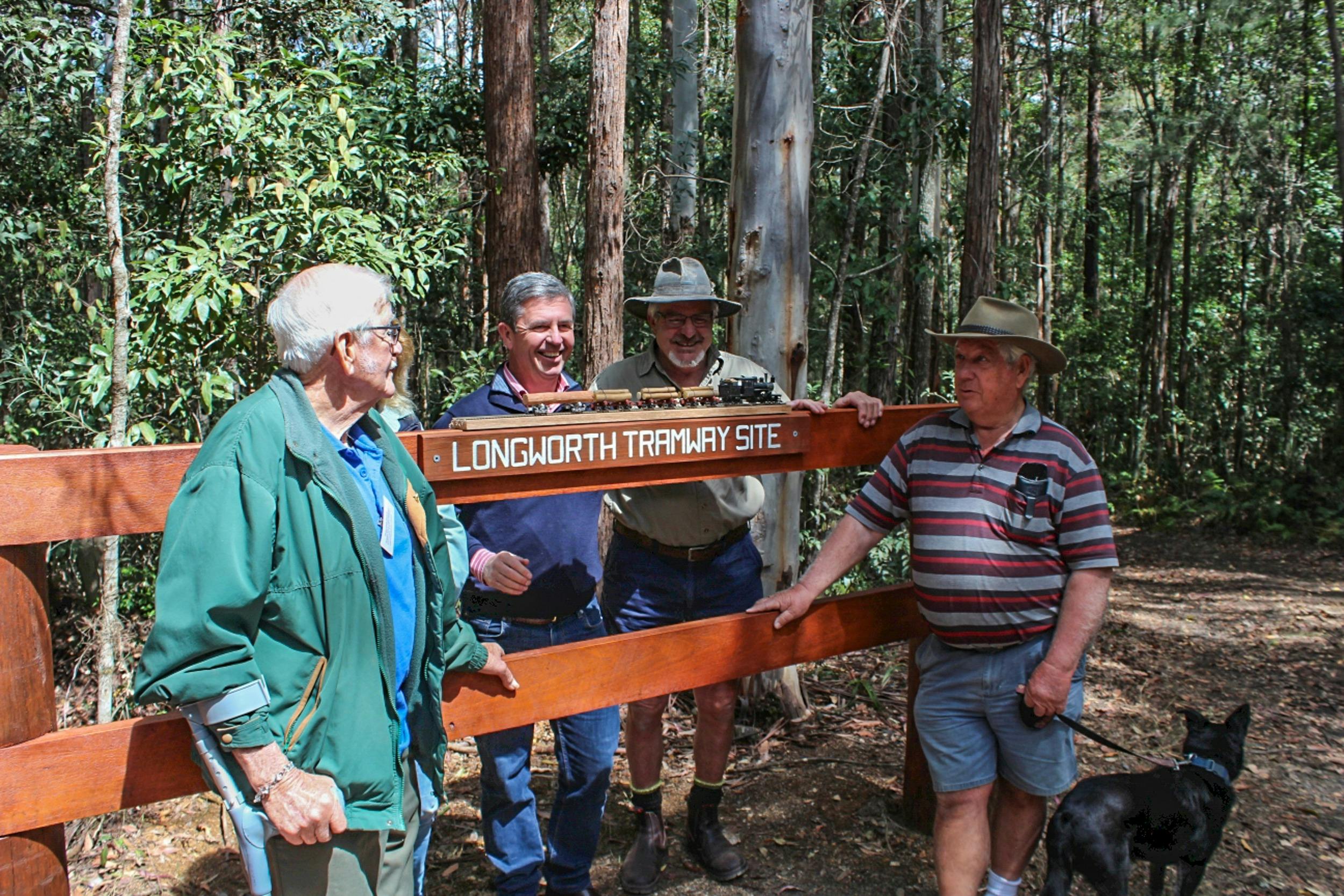 Signage at the entrance to Longworths Tramway Heritage Walk
