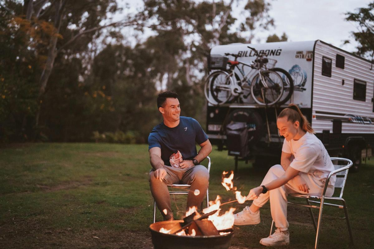 Guests around the campfire