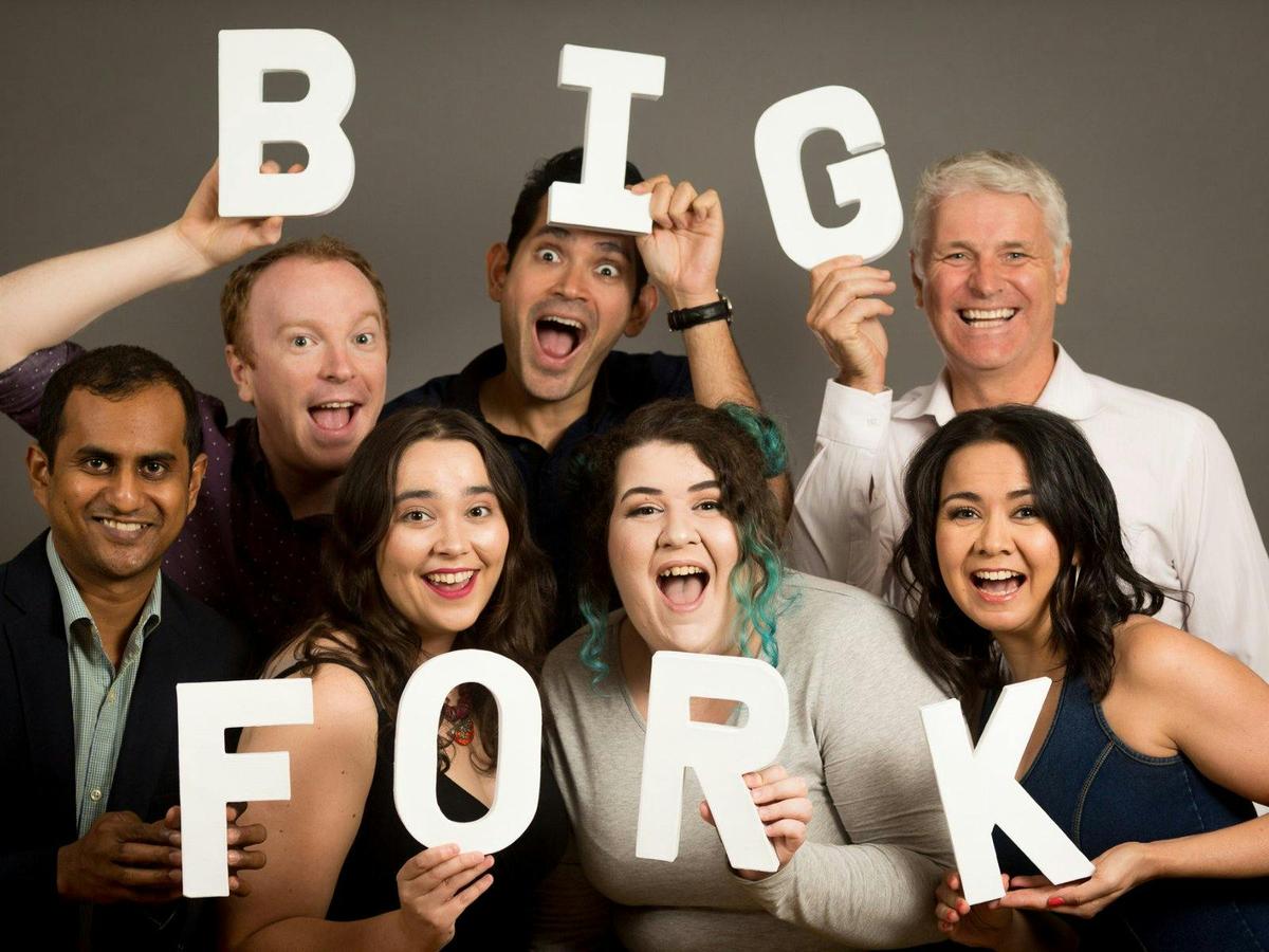 Some of the performers of Big Fork Theatre