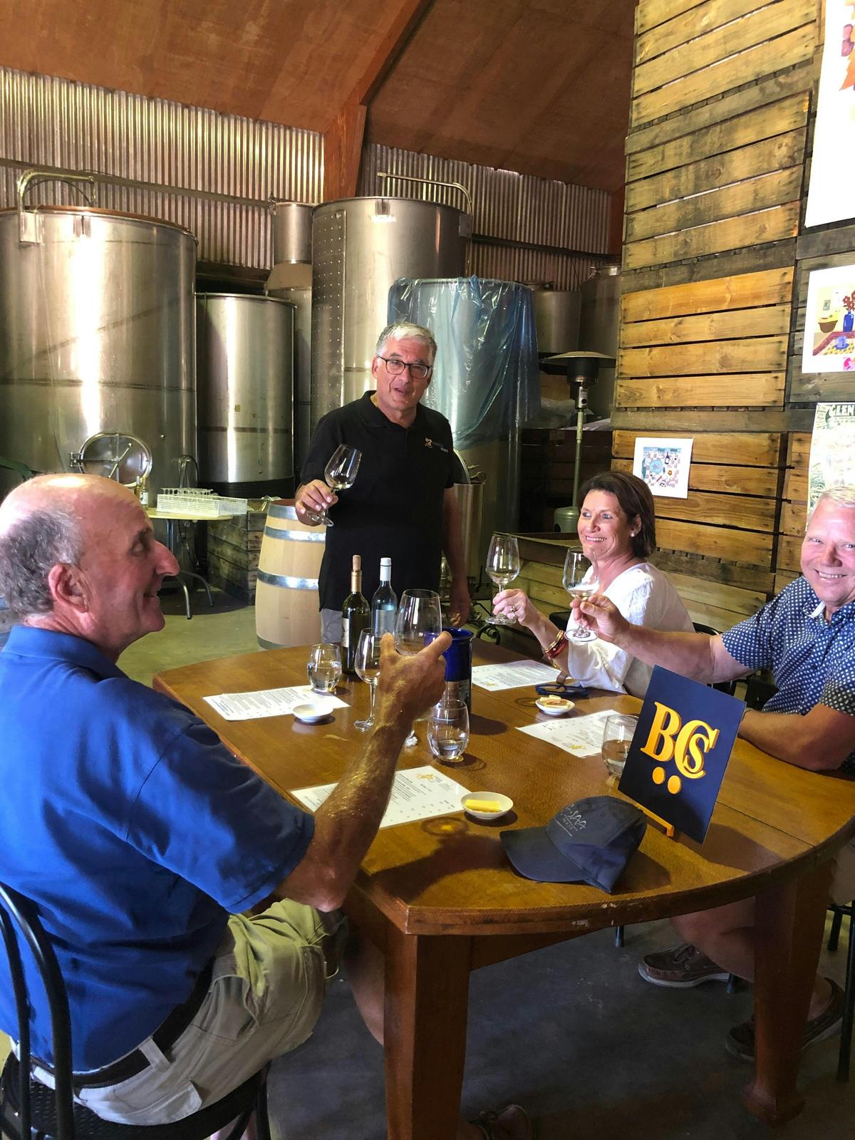 We have our own private wine tasting experience with Tony, the winemaker himself