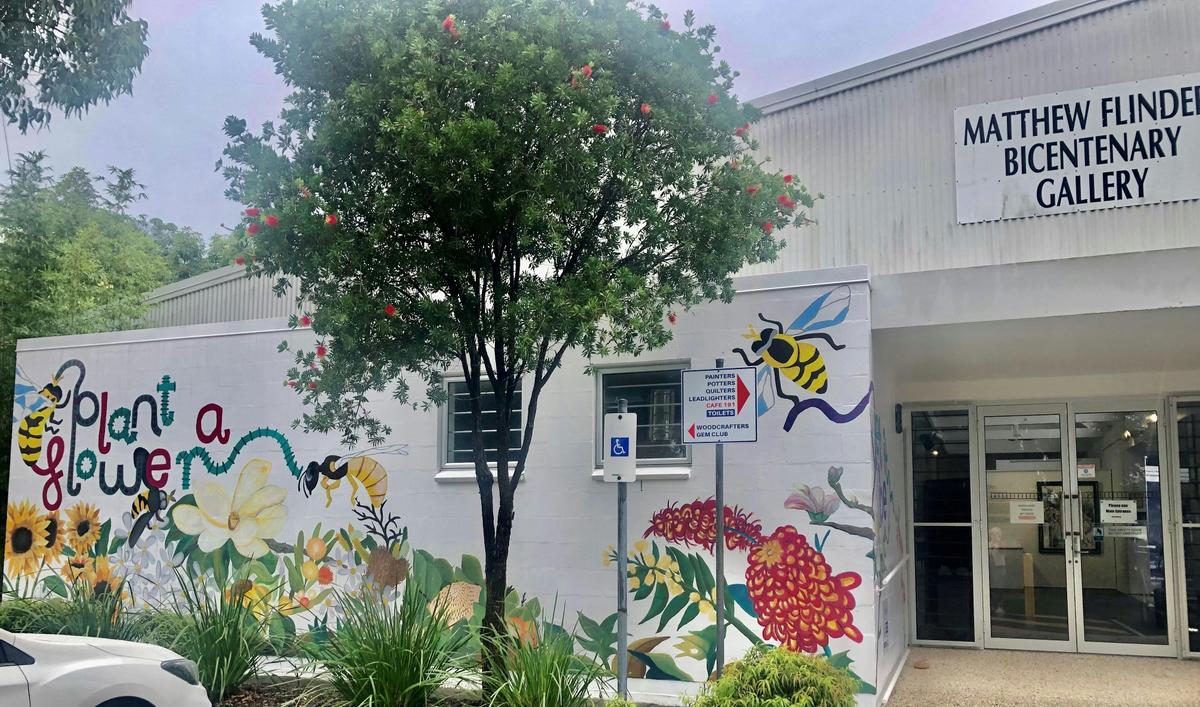Mural at front of Bribie Island Community Arts Centre