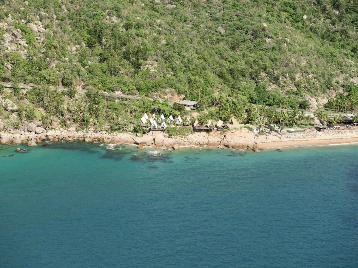 An aerial view of some beach front accommodation in Magnetic Island