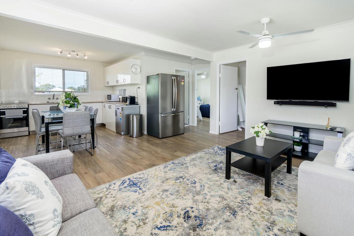 Lounge, dining, kitchen area