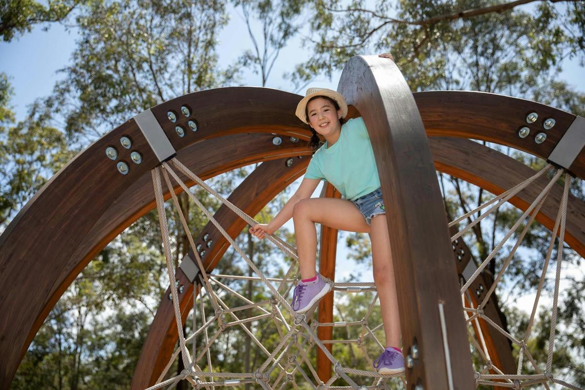 Adventure up the climbing frame at Bray Farm Park