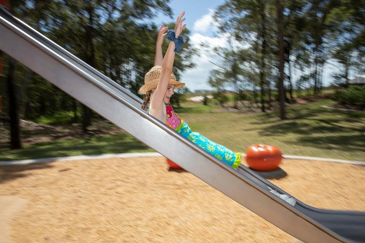 Slip down the slide at Bray Farm Park