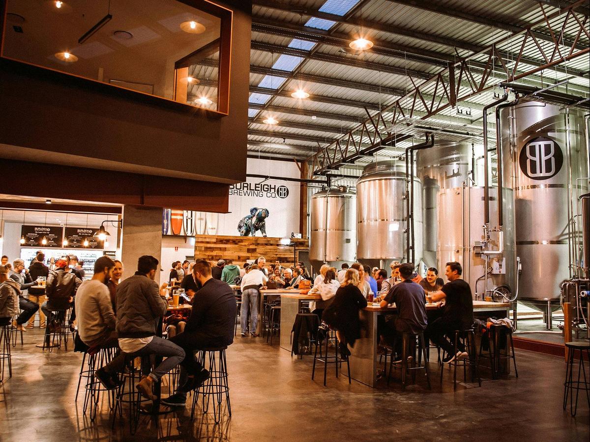 Enjoy a freshly poured craft beer right next to the tanks it was brewed in at their Taphouse