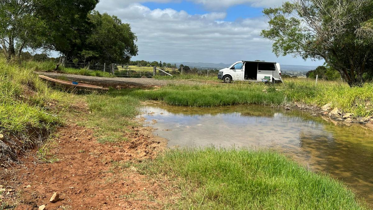 View of camping area slightly to left of main gate when dam at full capacity