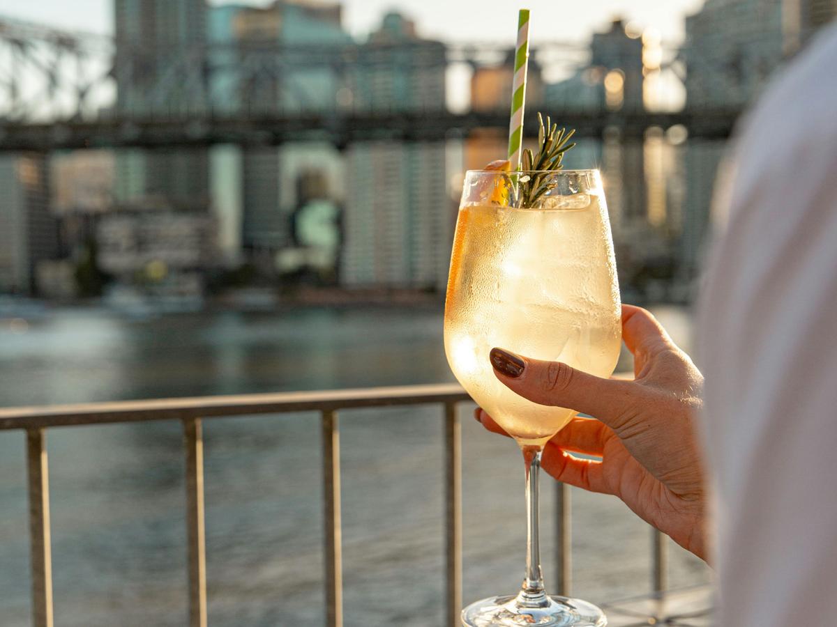 Cocktail with river view
