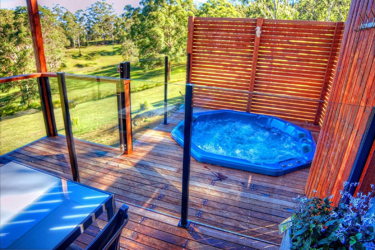 Their heated spa on one of their cabin decks.
