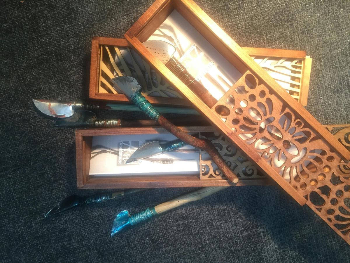Eco-Art-Pen's, Handcrafted from Eucalyptus wood & up-cycled metal to produce fine to bold lines.