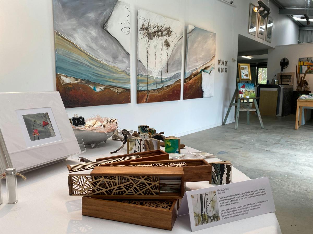 'Australian Vista' This 4m mixed media triptych in this private gallery could be the one for you.