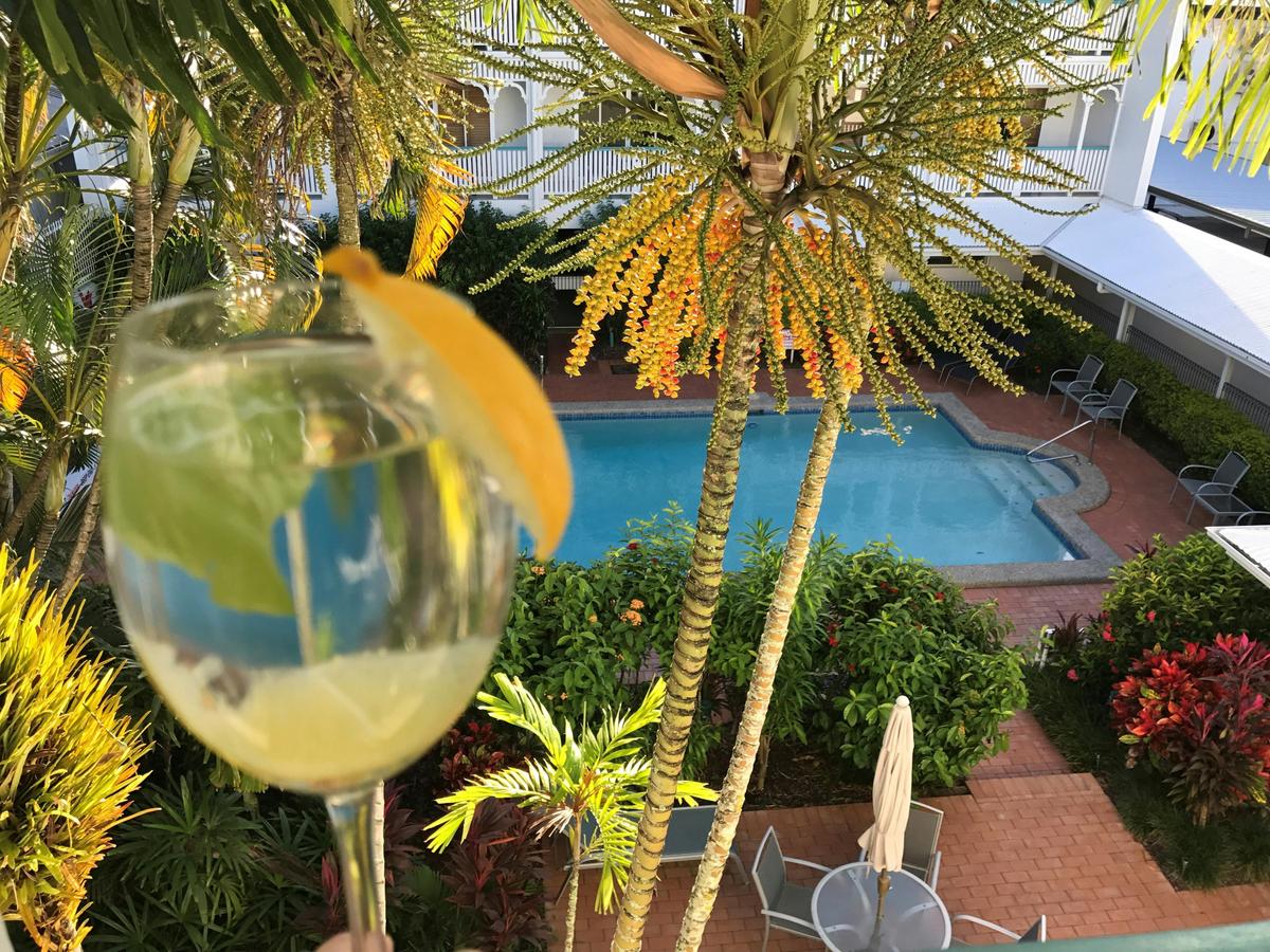 Balcony view over the pool