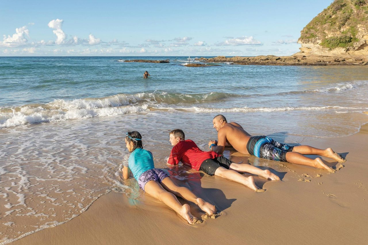 After a swim at Nambucca Heads - Tummys on the Sand