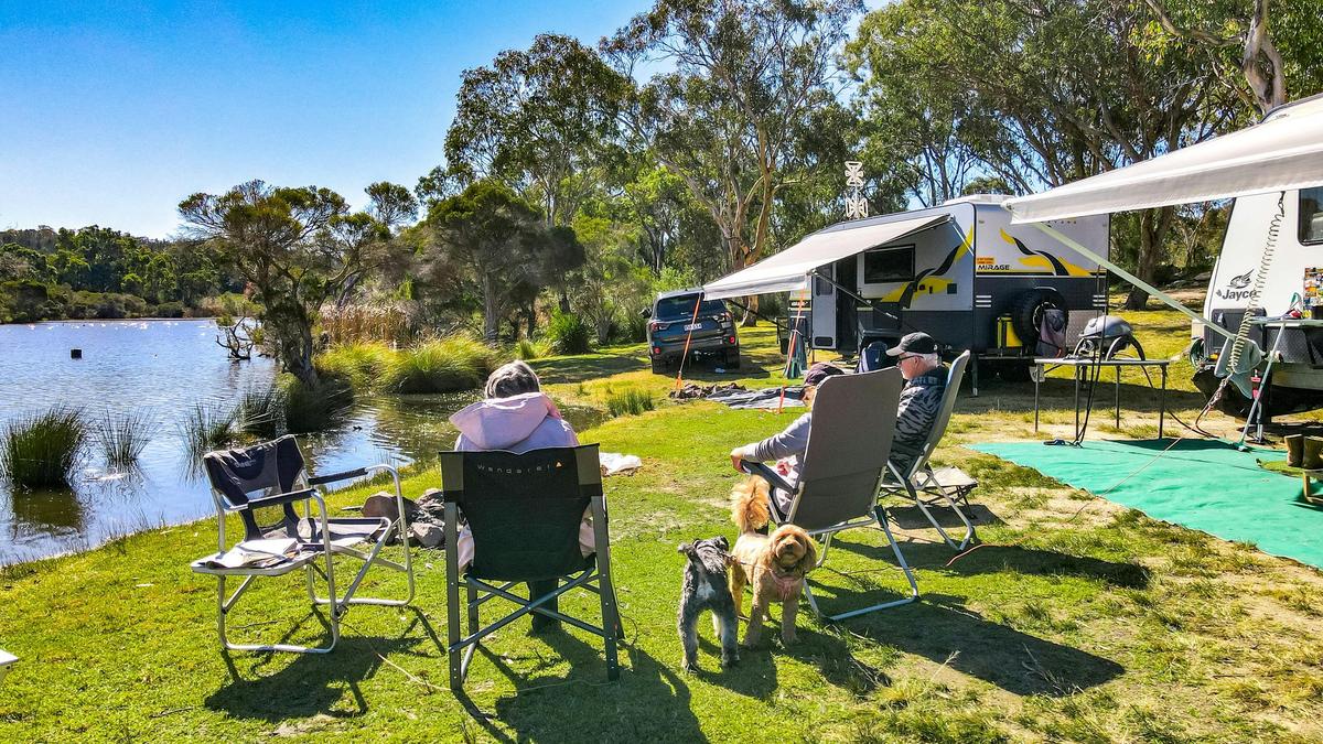 Camp on the banks of the Severn River