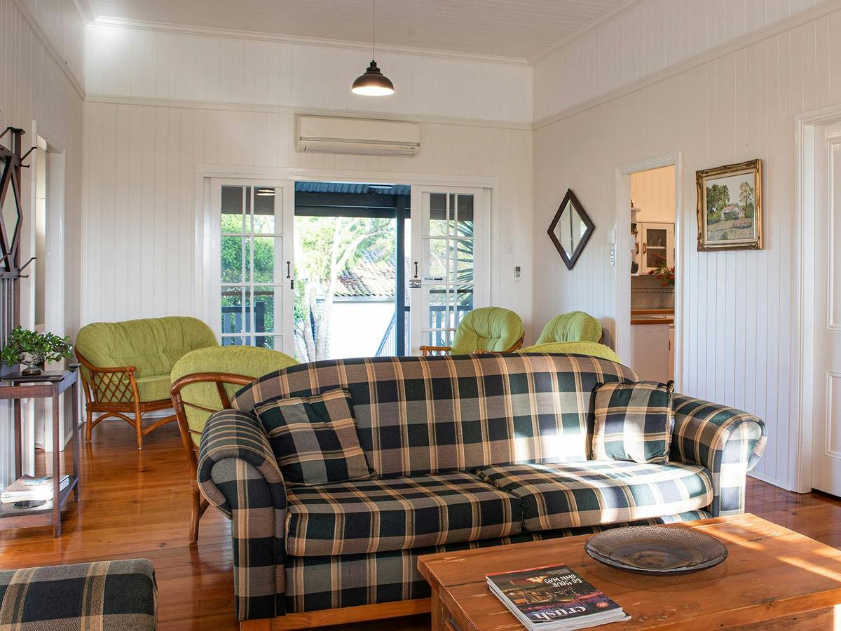 Morning sunshine welcomes streams through the living room