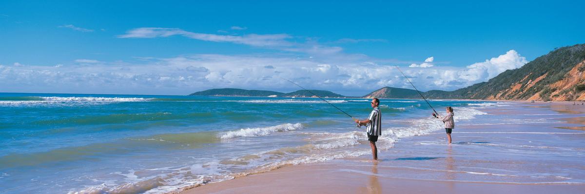 Beachfishing, Ranbow Beach, Cooloola, Great Sandy National Park