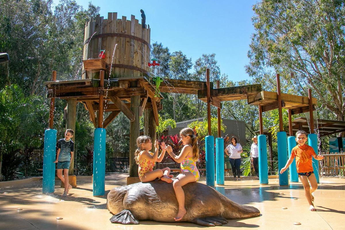 Cool off at Wild Island Adventure Splash Zone at Currumbin Wildlife Sanctuary