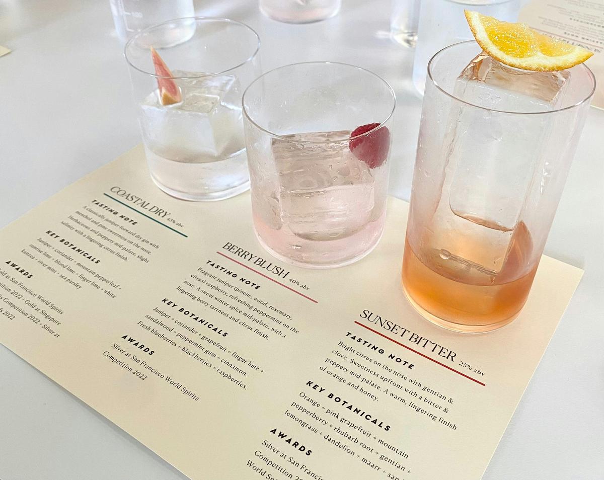 Gin tasting at Seabourne Distillery