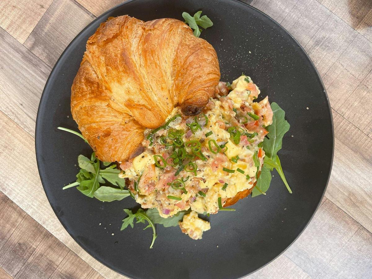 Loaded scramble at Ellen & Rod cafe.