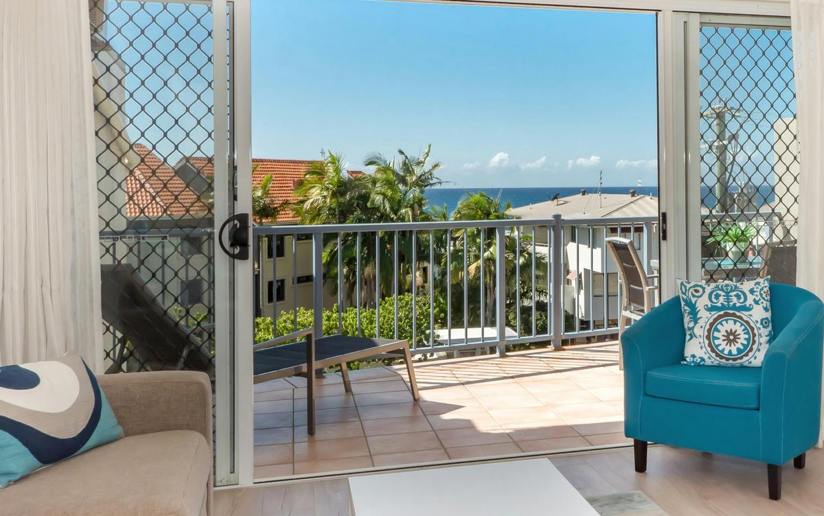 Private balcony with ocean views