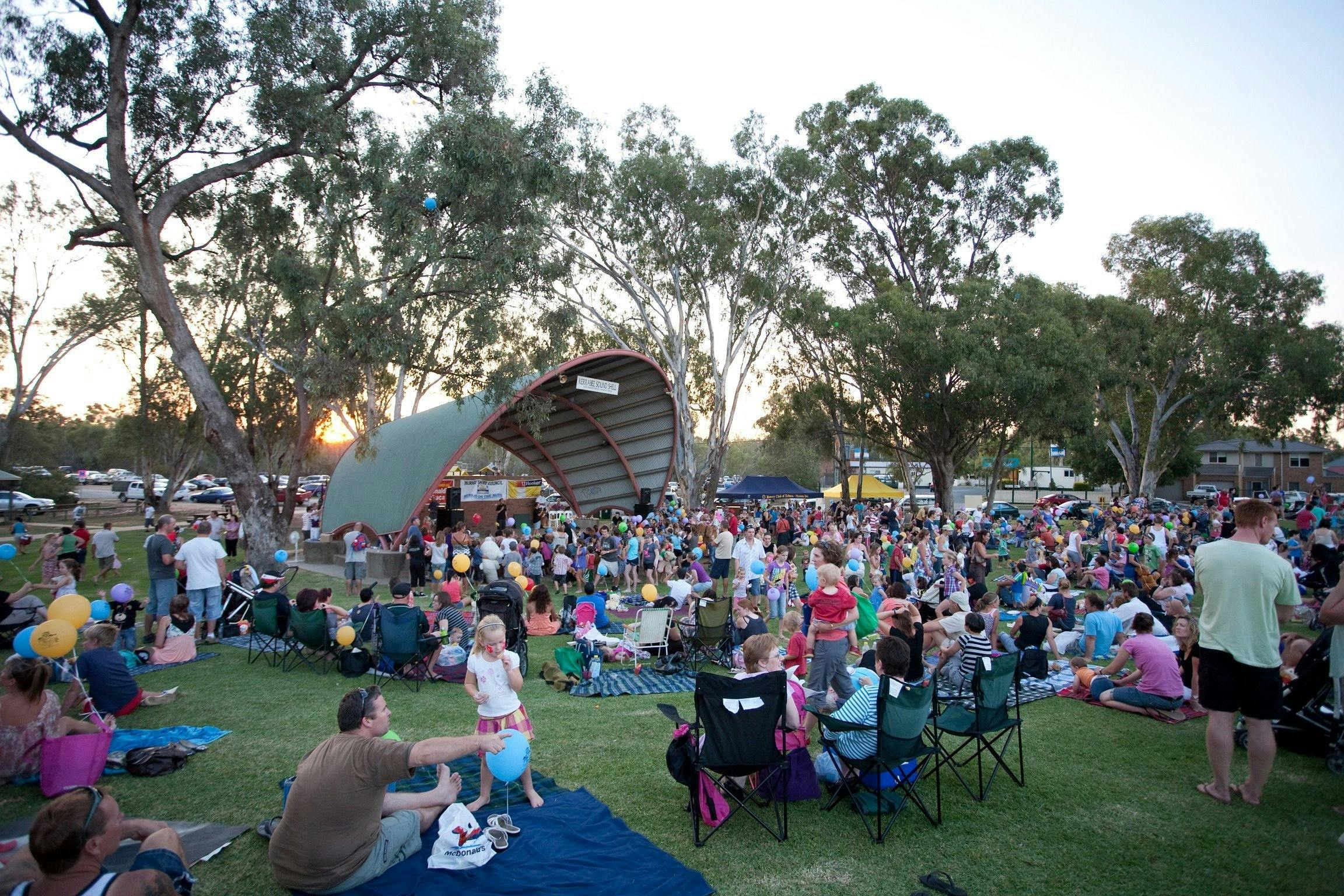 Enjoying the atmosphere at one of many events held at Moama Soundshell