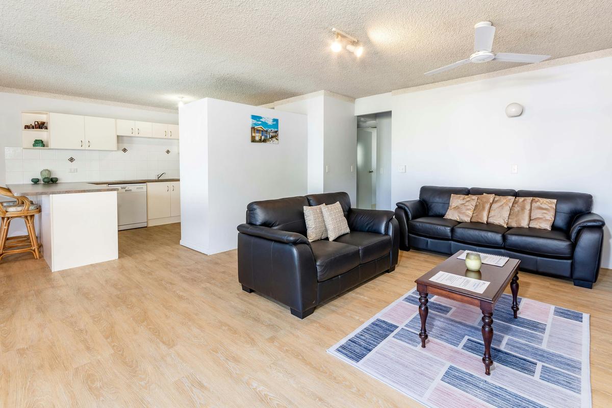 Lounge room and kitchen