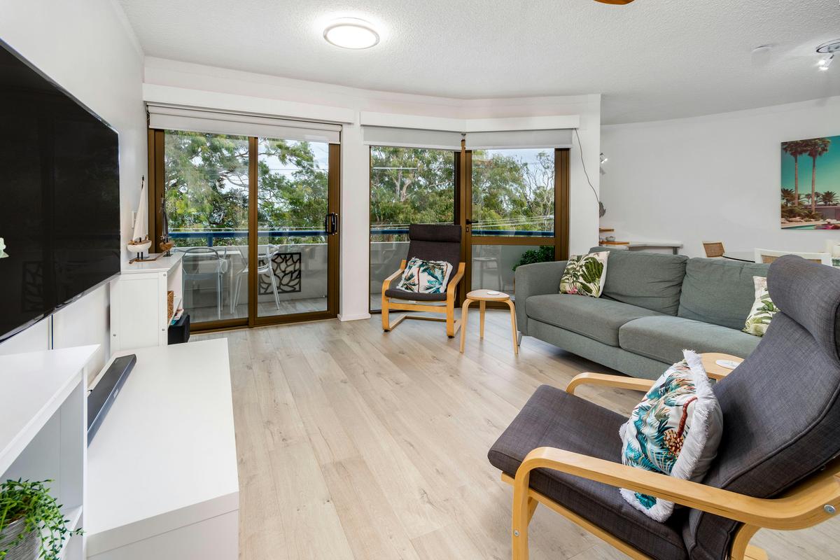 Lounge area overlooking water