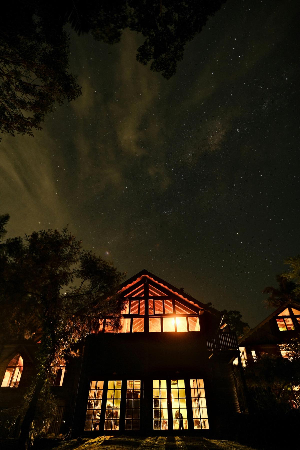 Elm House Studio Outside at night