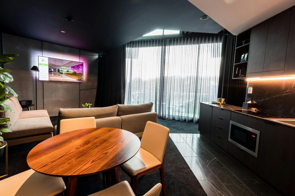Luxury Sky Penthouse Living Area and Kitchenette