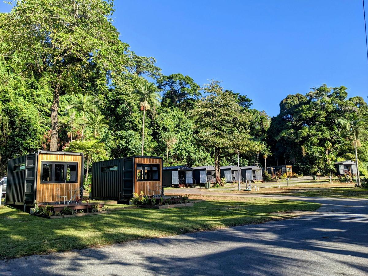 Park landscape showing cabins and sites